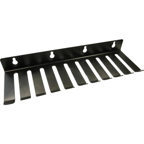Test Lead & Cable Tidy Storage Rack - Black Painted Tempered Steel - 10 Slots - ideal for Lab, School, Workshop, Electrical