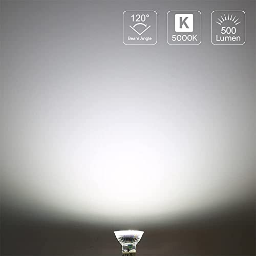 Vinaco Gu10 Led Bulbs Dimmable, 25000Hrs Long Lifespan 50W Equivalent Gu10 Led Bulb 5000K Daylight, 120° Beam Angle Mr16 Gu10 Led Bulb, 6W=50W Gu10 Led Light For Recessed Track Lighting #TOP3