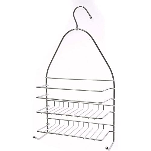 Immerse Large Stainless Steel Shower Organiser – Rust Resistant Bathroom Caddy with Swivel Hook, Trays & Hanging Hooks – Grey – Ideal Shower Shelf, Soap Holder & Skincare Organiser