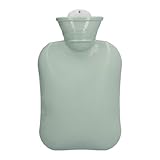 Hot Water Bottle Thickened Water Injection 500ml Warm Water Bag for Warm Feet Cold Portable 7.9 x 4.9in(green)