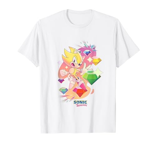 Sonic The Hedgehog Super Sonic Chaos Emeralds Vintage T-Shirt
