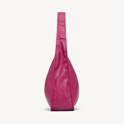 Image of NEWBELLA Hobo Purse, PU Leather Shoulder Bag, Tote Handbag for Work and Travel (Rose Red)