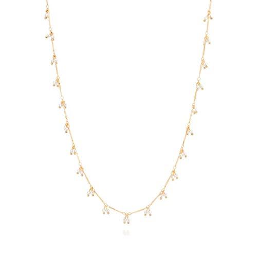 Colar Longo Rommanel Banhado A Ouro Filetes E Pérolas 531840