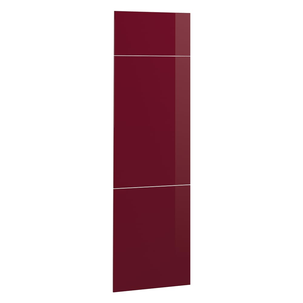 Vicco Front kuchenny "R-Line", Czerwony połysk, 59.6 x 196 cm | front meblowy do szafki pod zabudowę lodówki, adapté aux armoires de cuisine R-Line pour une installation facile