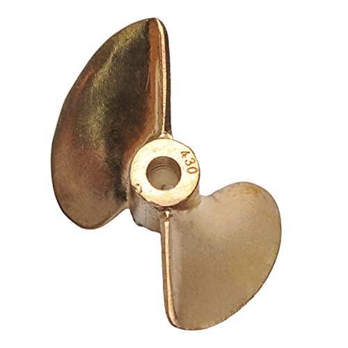 One-Day Sale: Up to 40% Off Fielect 1Pcs Two Blade Propeller for Ship Model Rc Boat Propeller Model Golden Brass Positive Paddle 30mm Diameter 1.4 Pitch 3.18mm Hole Dia