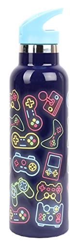 Fringoo Neon Gamer Insulated Stainless Steel Water Bottle - 600 ml