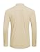 COOFANDY Long Sleeve Button Up Shirts for Men Athletic Fit Collared Shirt Soild Color No Tuck Soft Textured Casual Shirt Light Khaki Beige XXL 2XL