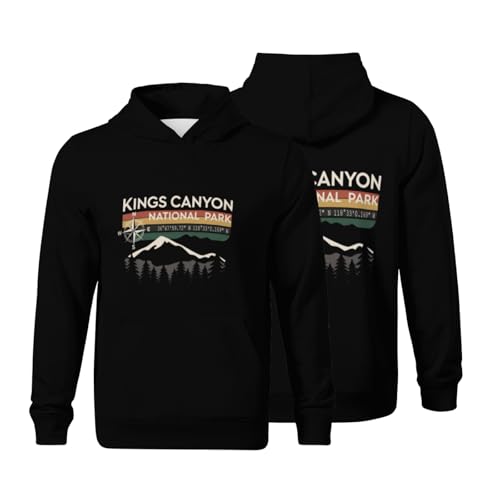 Kids Kings Canyon National Park Awesome GPS Location Design Boys Girls Lightweight Kangaroo Pocket Fleece Hoodies