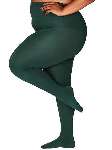 Image of HONENNA Queen Plus Size Fleece Lined Tights, 11+ Colors Thermal Warm Winter Tights for Women, Medias Termicas Mujer Invierno