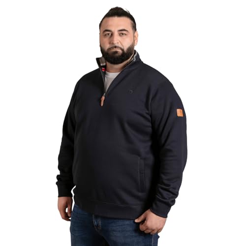Image of D555 Duke Mens Russel 2 Quarter Zip Fleece Backed Sweatshirt - Blue - 7XL