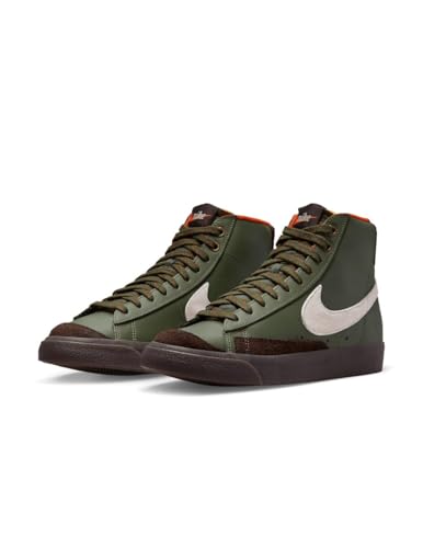 Image of Nike Men's Blazer Mid '77 VNTG We Reptile Basketball Shoes, Army Olive Summit White, 10.5