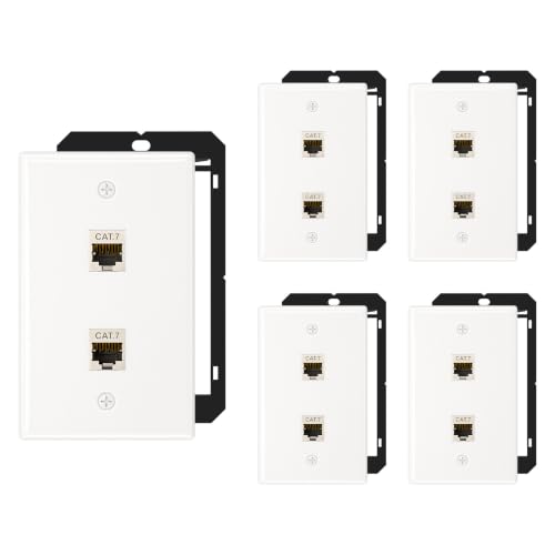 Placa de pared RJ45 de 2 puertos blindada Cat7 para eliminar interferencias de red 2