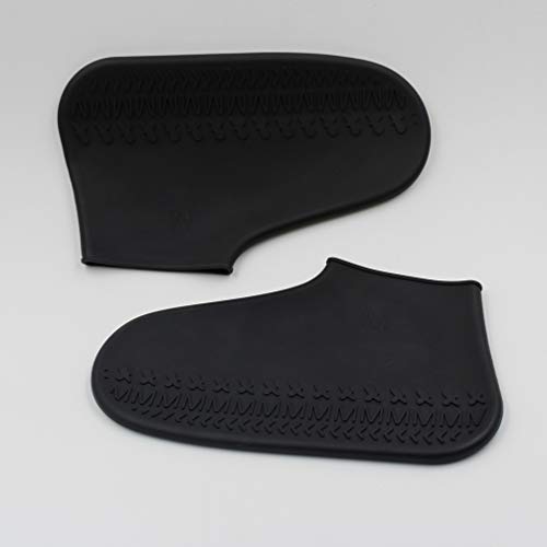Cubiertas para zapatos impermeables antideslizantes de silicona VOSAREA, unisex, tamaño M, color negro miniatura 2