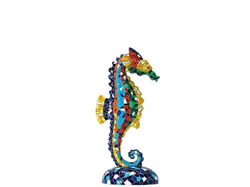 Figura Caballito de Mar Multicolor en Mosaico de la Colección Trencadis Antonio Gaudí. Figura Mosaico. Figura Decorativa. Figura Caballito de Mar Mosaico Multicolor.