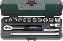 Stahlwille 456/11/4 Socket Set with Sturdy Sheet Steel Case, 3/8" Drive, 15 Pieces