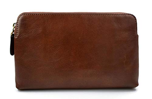 Sac de soirée en cuir de haute qualité marron au design minimaliste