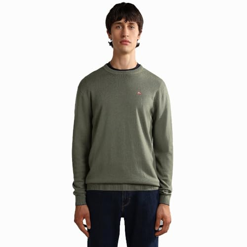 Pull homme Napapijri vert vêtement casual pour escapades le week-end