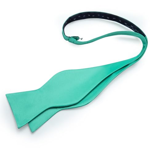 Image of DiBanGu Satin Bow tie Self-Tied Bowtie Set for Men Wedding Prom | Solid Color,Skin-Friendly,Versatile Accessory,Lapel Pin,Pocket Square,Cufflinks,School Dance,Banquet,Dinner,Celebration