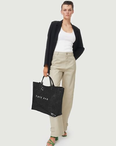 Image of Lushandy PVC Tote Bag Women's Letters Print Hobo Handbag 14L Waterproof Plastic Tote Purse for Work, Beach, Shopping