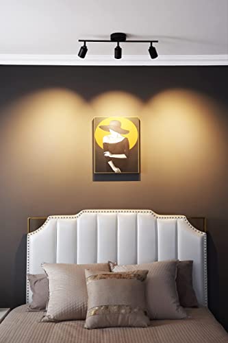 Vidalite Led Track Fixture 7W Three Bulb Fixed Rail Ceiling Lighting With Rotating Heads 3000K Modern Interior Spotlight For Kitchen Art And Living Room 1470 Lumens, 3, Black #TOP4