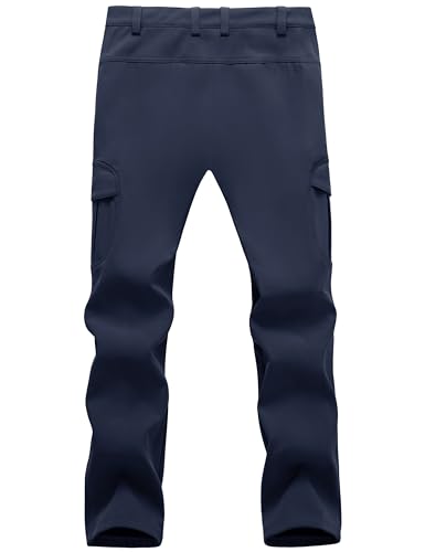 TACVASEN Men's Winter Tactical Pants Fleece Lined Cargo Hiking Pants Stretch Water Resistant Outdoor Softshell Pants2