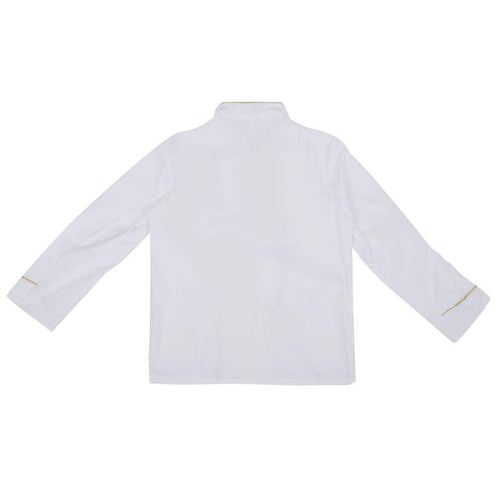 POMKUnisex Chef Uniform, Fine Edge Wrapping Chef Uniform Sweat Absorbing Long Sleeve for Cafe for Women(XL(170-180CM))