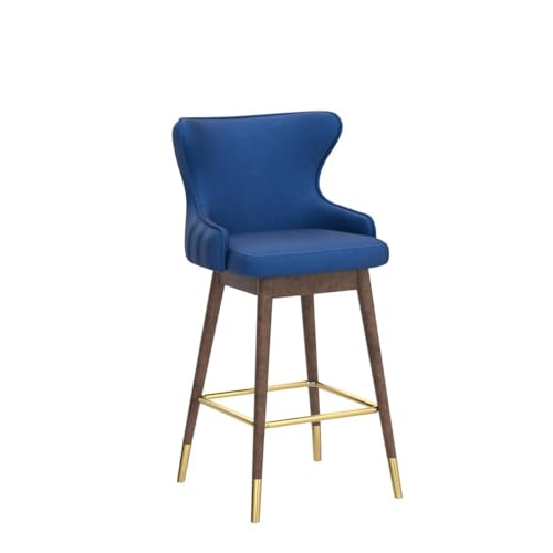 Roundhill Furniture Leland Fabric Upholstered Wingback Bar Stools, Set of 2, Blue by Roundhill Furniture - Image 4