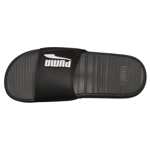 PUMA Men's Cool Cat Hook & Loop Slide Sandal, Black/Logo White, 124