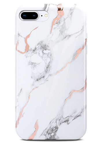 Coque silicone iPhone 8 Plus / 7 Plus effet marbre premium avec paillettes scintillantes