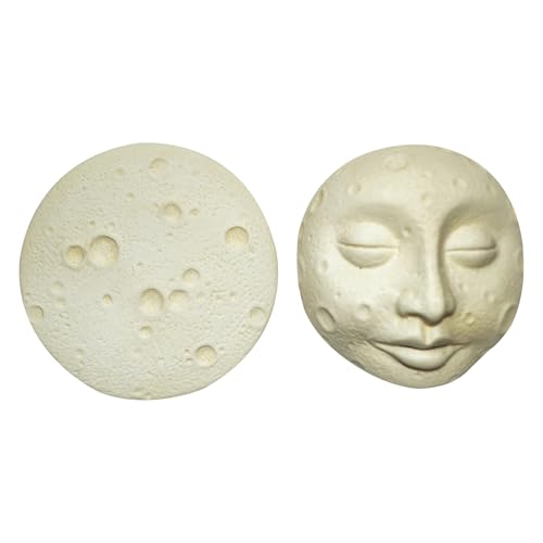 Image of CraftVatika Ceramic Moon Face Incense Holder with Plate, Home Decoration Items for Living Room, Meditation Yoga Spiritual Aromatherapy Home Decor, Resin Incense Burner, Decorative Showpiece