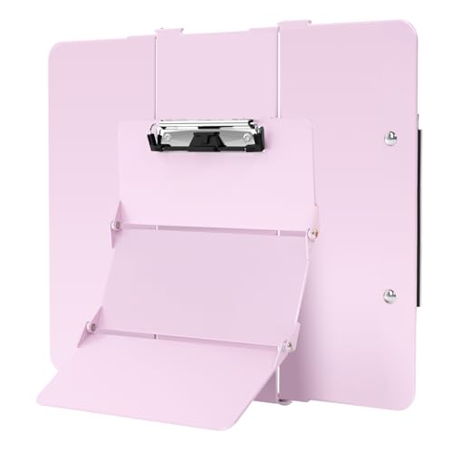 Image of Nursing Clipboard Foldable Without Edition Cheat Charts, 3 Layers Aluminum, Nurse Board w /Low Profile Clip&Pen Clip Pocket, Baby Pink