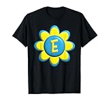 Monogramm E – buntes Blumendesign T-Shirt
