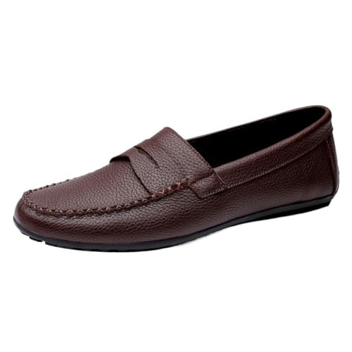 Shoes Soft Loafers for Men Leather Flexible Comfortable Slip Resistant Casual Prom Slip-on