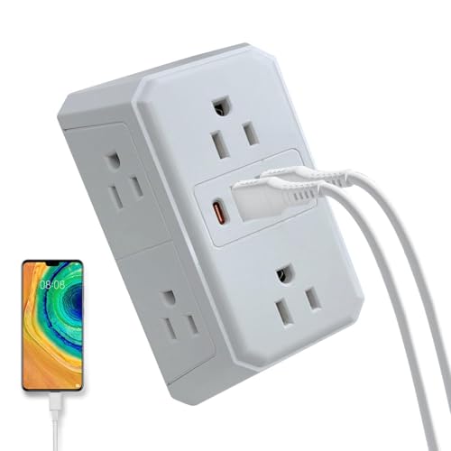 Extensor de corriente de 6 salidas que ahorra espacio con USB
