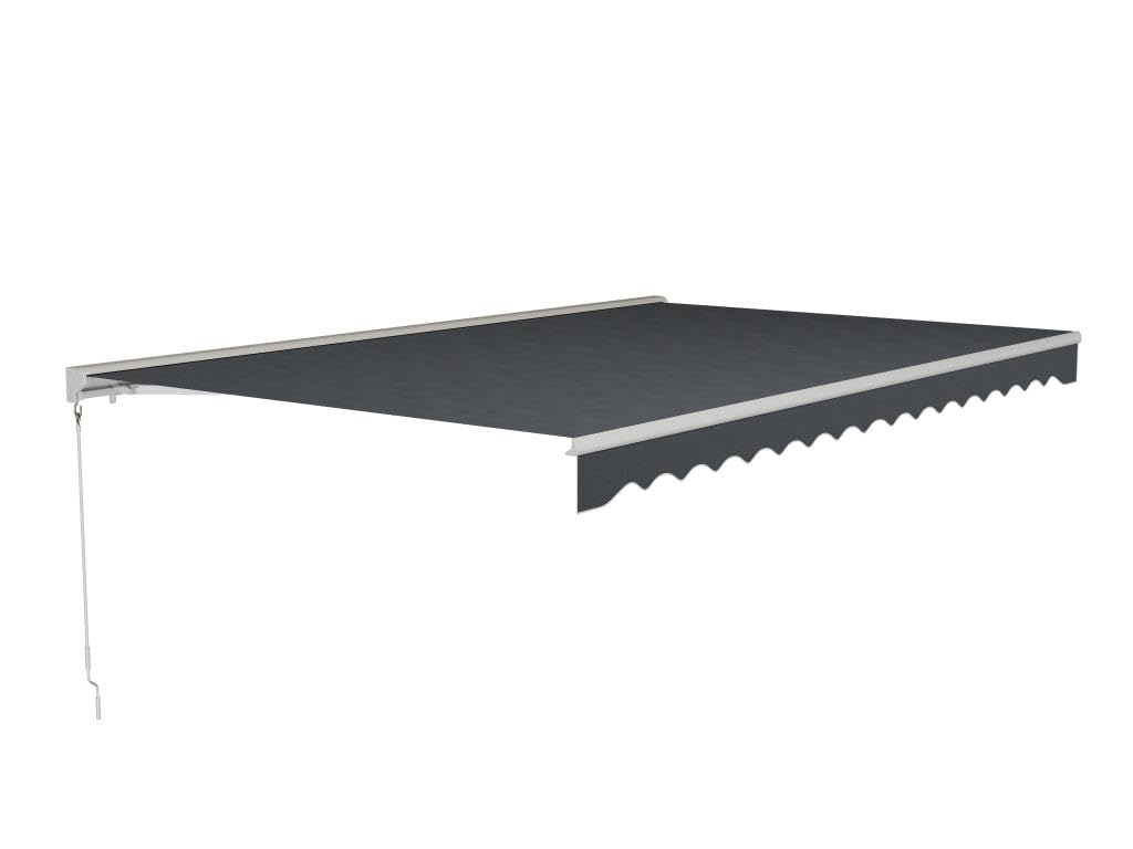 Vente-unique Store banne motorisé avec Semi-Coffre 5 x 3 m Anthracite - COFANA Gris