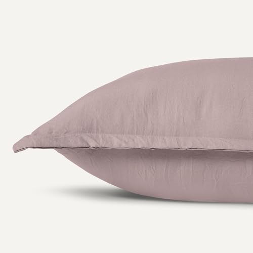 Image of Amazon Basics Brushed Microfiber Comforter Set, Extra Soft with Natural Texture, 3-Piece, Queen /Full, Purple, Oeko-TEX Certified, Warm