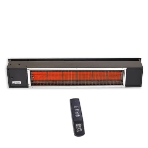 SunPak S34-B-TSR Black Patio Heater, Twin Stage (25/34KBTU) with Two Remotes