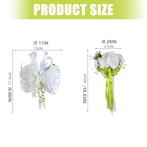 Kit décoration voiture artificielle robuste pour mariage thème blanc vert facile à installer - 8
