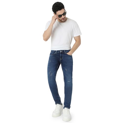Image of Spykar Men's Skinny Fit Low-Rise Casual Jeans