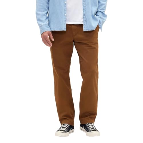 Image of Men's Solid Slim Chinos Casual Trouser, Brown, 28 /30