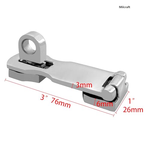 Marine Grade Stainless Steel Heavy Duty Door Hasp with Turning Padlock Eye Mount - Image 5