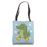 Cute Crocodile in Rain Boots Tote Bag