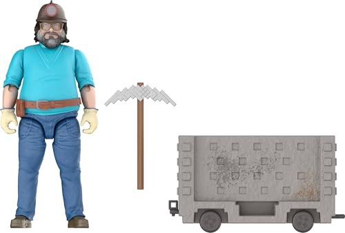 Mattel Minecraft Conjunto de juego Escape explosivo en vagón con figura de acción de Steve de 10,2cm y accesorios de minería, juguete coleccionable inspirado en la película, JGP20
