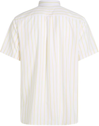 Tommy Hilfiger Herren Hemd Flex Poplin Kurzarm, Mehrfarbig (Citronella/Optic White), XS – Ansicht 4