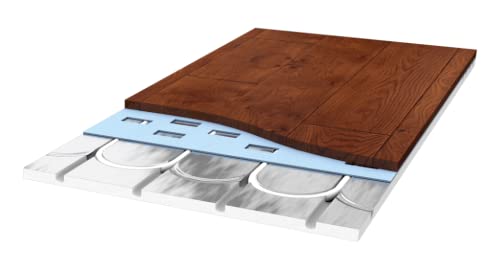 Art-of-Baan® Fußbodenheizung Trockensystem 0,72 m² – XPS 500 Trockenbausystem mit Alu-Schicht, ohne Estrich, direkt belegbar für Parkett, Laminat & Fliesen, 16 mm Rohr (120x60x2,5)