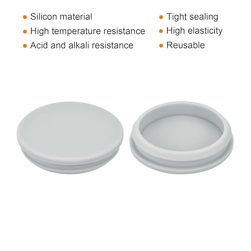 Image of MECCANIXITY 2pcs Silicone Snap in Locking Hole Plugs,54.6mm /2.1 Inch Mounting Diameter Narrow Groove Width 5mm Panel Seal Cover Round for Kitchen Bulkheads Waterproof Sealing Plugs Grey