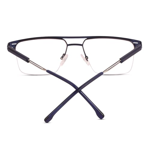 Image of Teen & 20 Rectangle Eyeglasses Frame for Men & Boys - Classic Half-Rim | Stylish & Lightweight Spectacle Frame | Durable Eyewear for Office, Study & Daily Use - TK9004