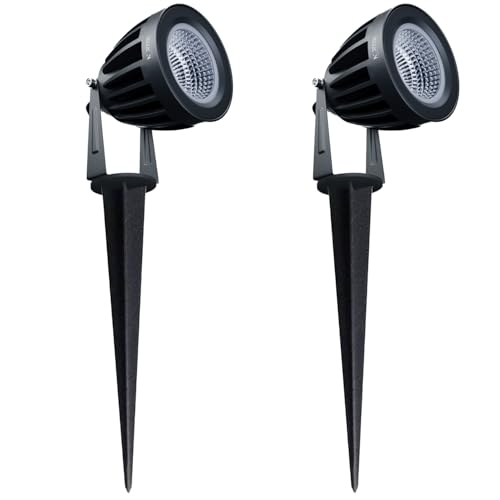 Image of Nortek Hydra 12W Led Garden Light Adjustable Waterproof Outdoor Garden Lights, Led Spot Light and Spike Light for Garden Decor, Aluminum Die Cast Body, Rustproof Led Light. (Cool White, 2)