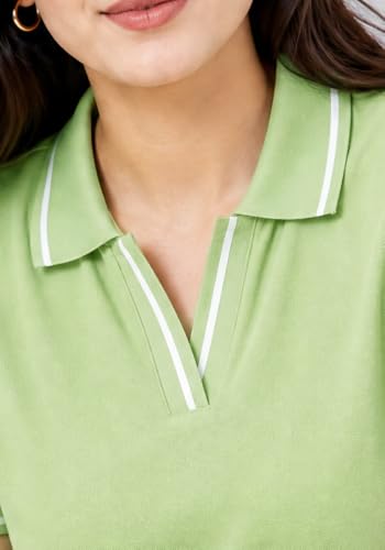 Image of Wear Your Opinion Women's S to 5XL Plus Size PQ Polo Collar Neck Style Midi Tshirt Dress