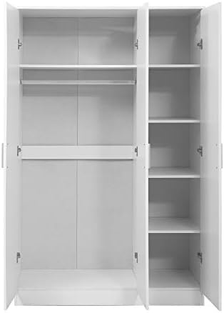 Reflect - 3 Door Mirrored Wardrobe in Gloss White/Matt White